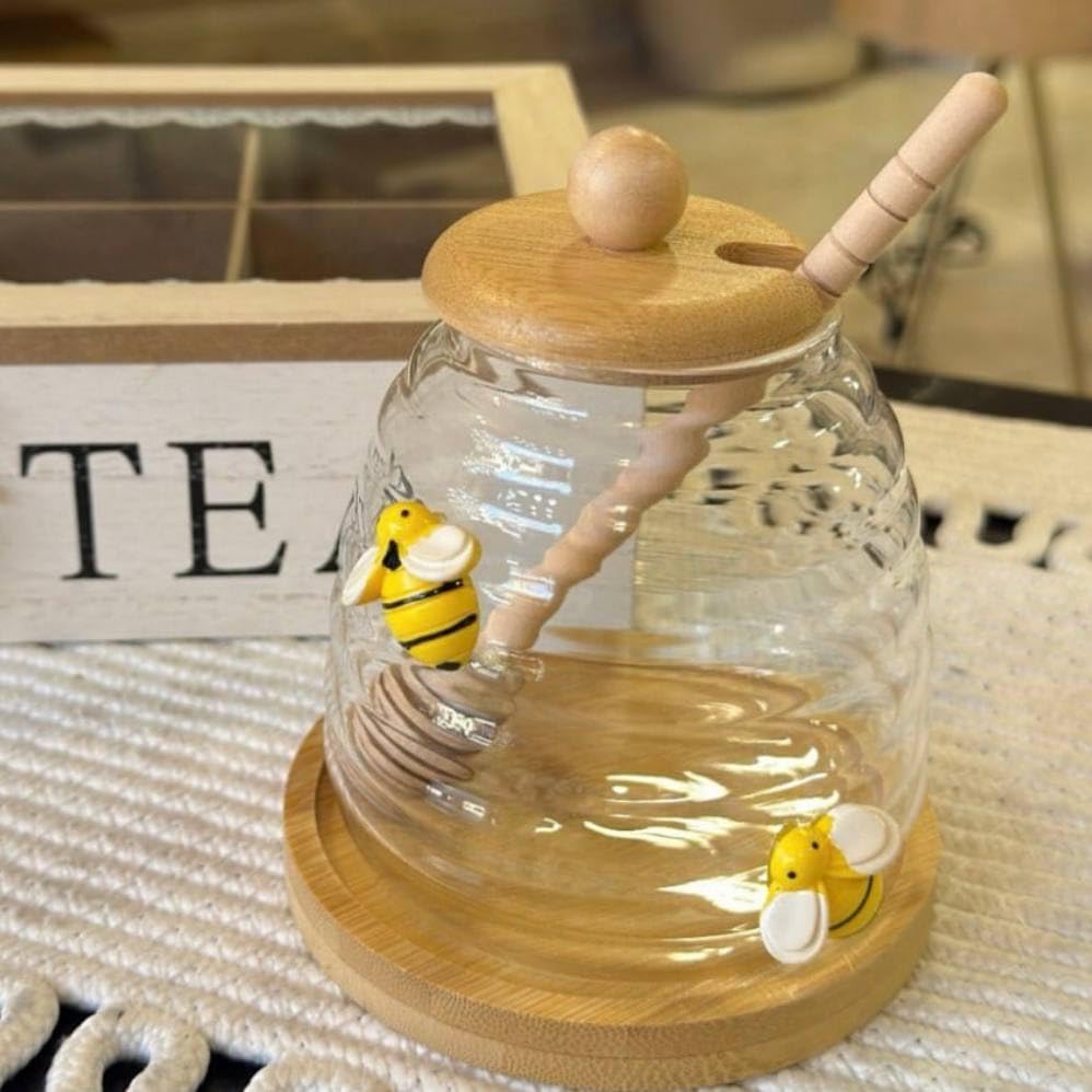 "Premium Honey Jar with Wooden Spoon - Unique Honey Experience for Irresistible Taste" - Generic