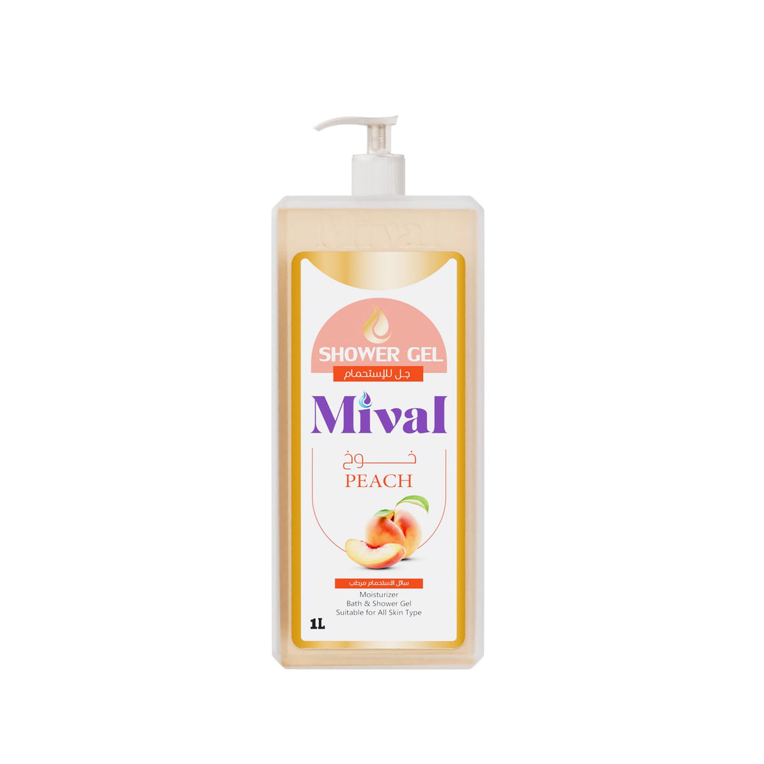 Mival shower gel 1 liter peach