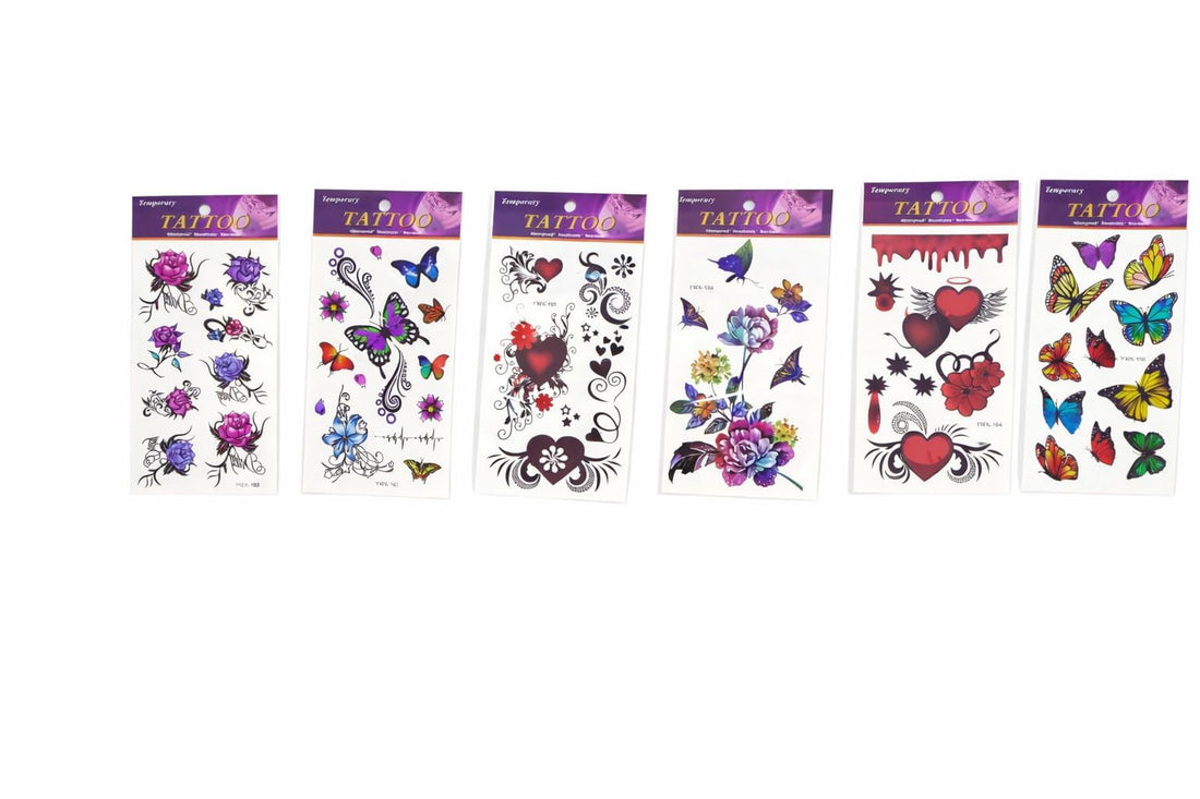 Tattoos 555 (set of 6 assorted graphic cards shape 1)