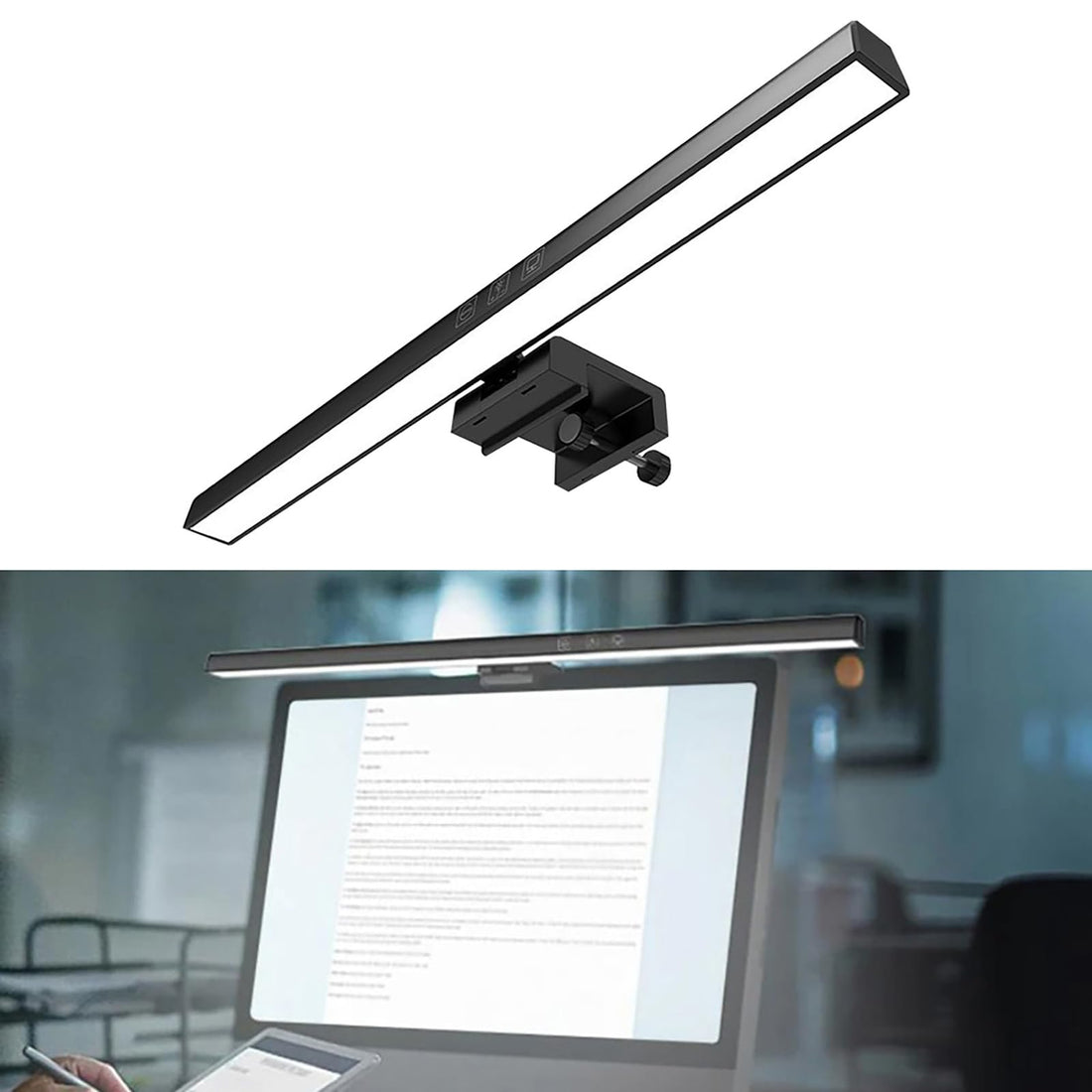 Laptop Monitor Light Bar, 3 Color Monitor Led Lights(3000/4000/6000K), LED Dimmable Screen Light Bar, USB Powered Lamp for Desk Office Home Game (33cm)