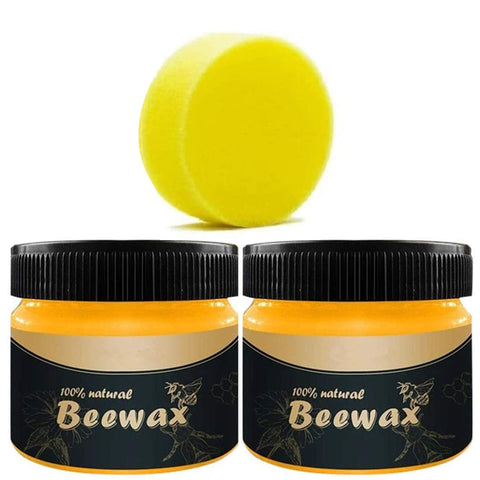 Eaasok QUNGCO Wood Seasoning Beewax, 2 PACK Natural Wood Wax Traditional Beeswax Polish for Furniture, Floor, Tables, Chairs, Cabinets