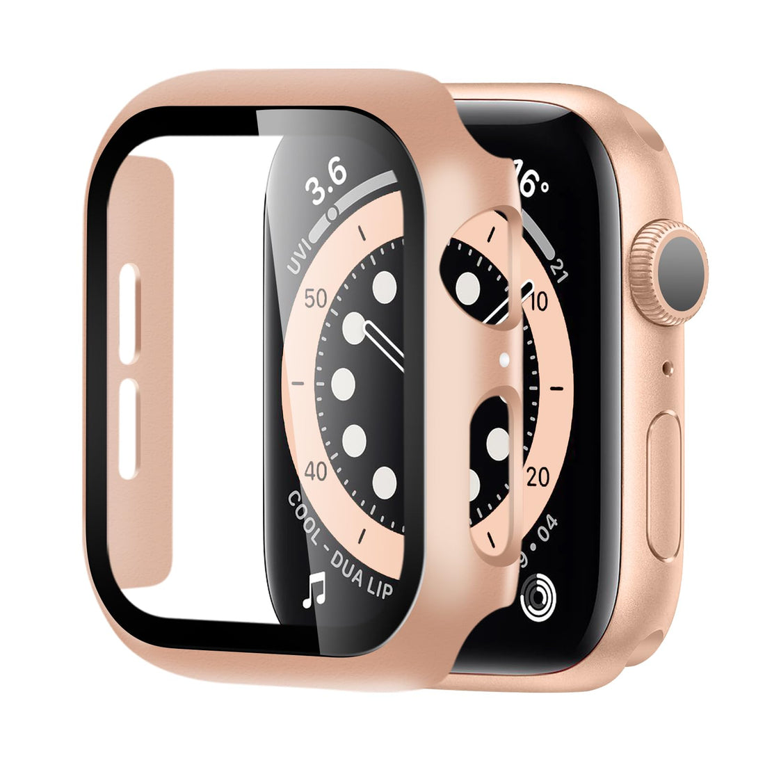[2024 latest model] Hard Case for Apple Watch 10,iWatch Screen Protector PC Ultra-Thin Overall Protective Cover(46mm,Rose Gold)