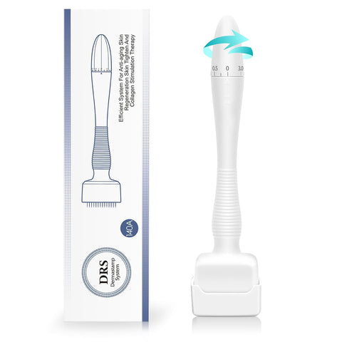 140 Titanium Adjustable Microneedling Derma Stamp, Derma Roller Alternative, Reusable Microneedle pen with Needle Cover, Skin Care Tools for Face Body, Hair Beard Growth