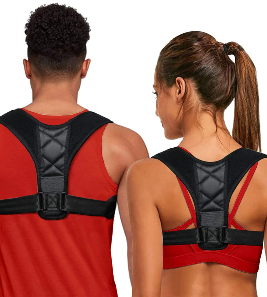 LingFei Posture Corrector for Women and Men, Adjustable Upper Back Brace, Breathable Back Support straightener, Providing Pain Relief from Lumbar, Neck, Shoulder, and Clavicle, Back. (Large)