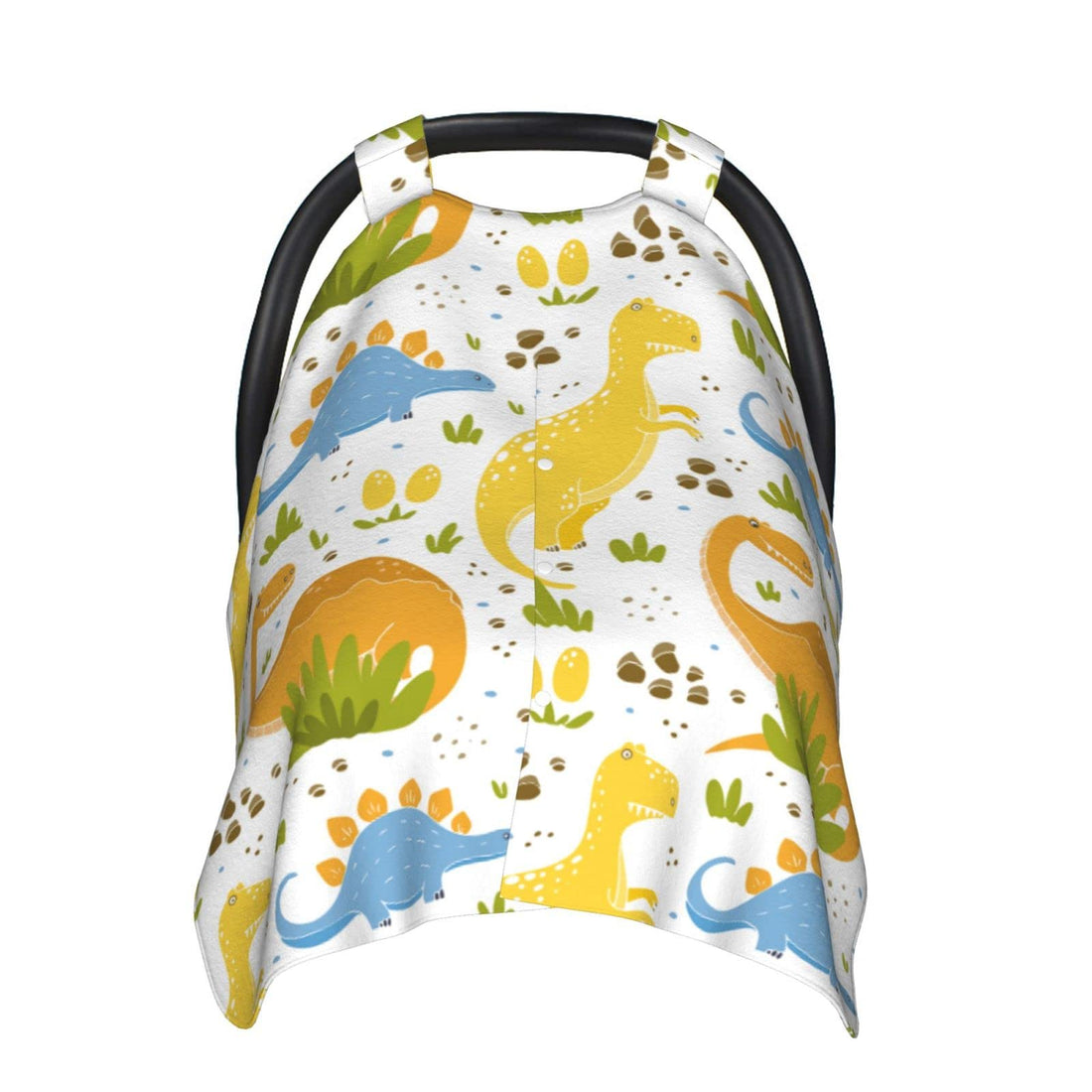 Moro Funny Dinosaurs In Cartoon Style Car Seat Cover For Babies, Peekaboo Opening Minky Car seat Canopy Stroller Cover For Newborn, Mom Nursing Breastfeeding Covers, Blanket For Infant Toddler