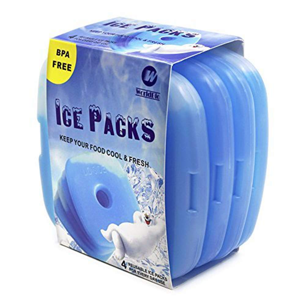Reusable Ice Packs for Lunch Box & Cooler, Leakproof Cooling Gel Packs for Camping, Travel, School, Office - Freezer Safe Cold Pads for Kids & Adults