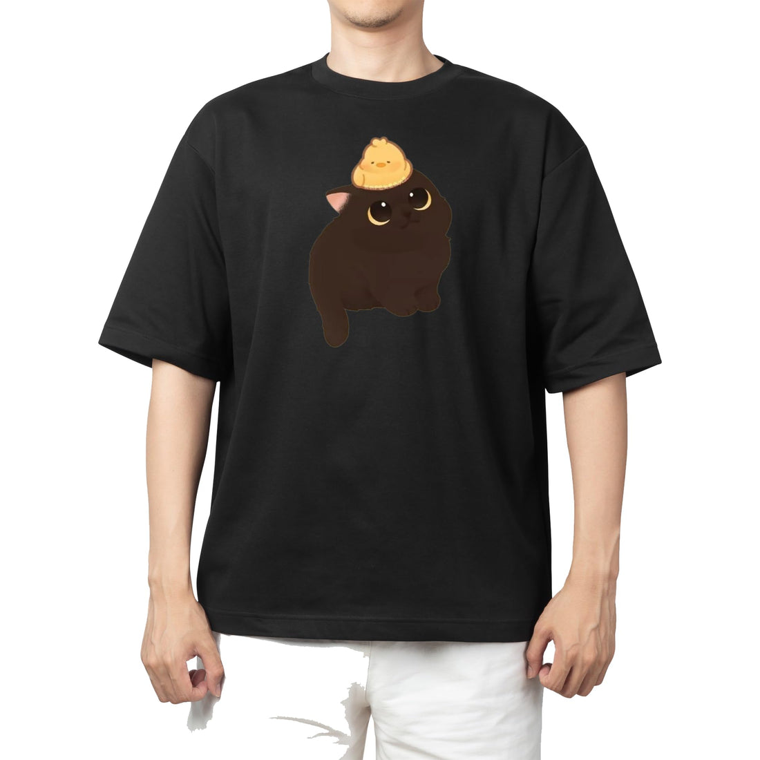 CUTE kawaii kitty cat black t-shirt oversize 33
