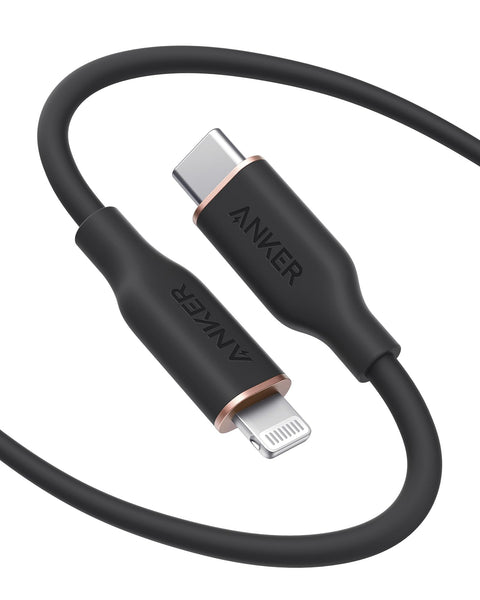 Anker USB-C to Lightning Cable, 641 Cable (Midnight Black, 6ft), MFi Certified, Powerline III Flow Silicone Fast Charging Cable for iPhone 13 13 Pro 12 11 X XS XR 8 Plus (Charger Not Included)