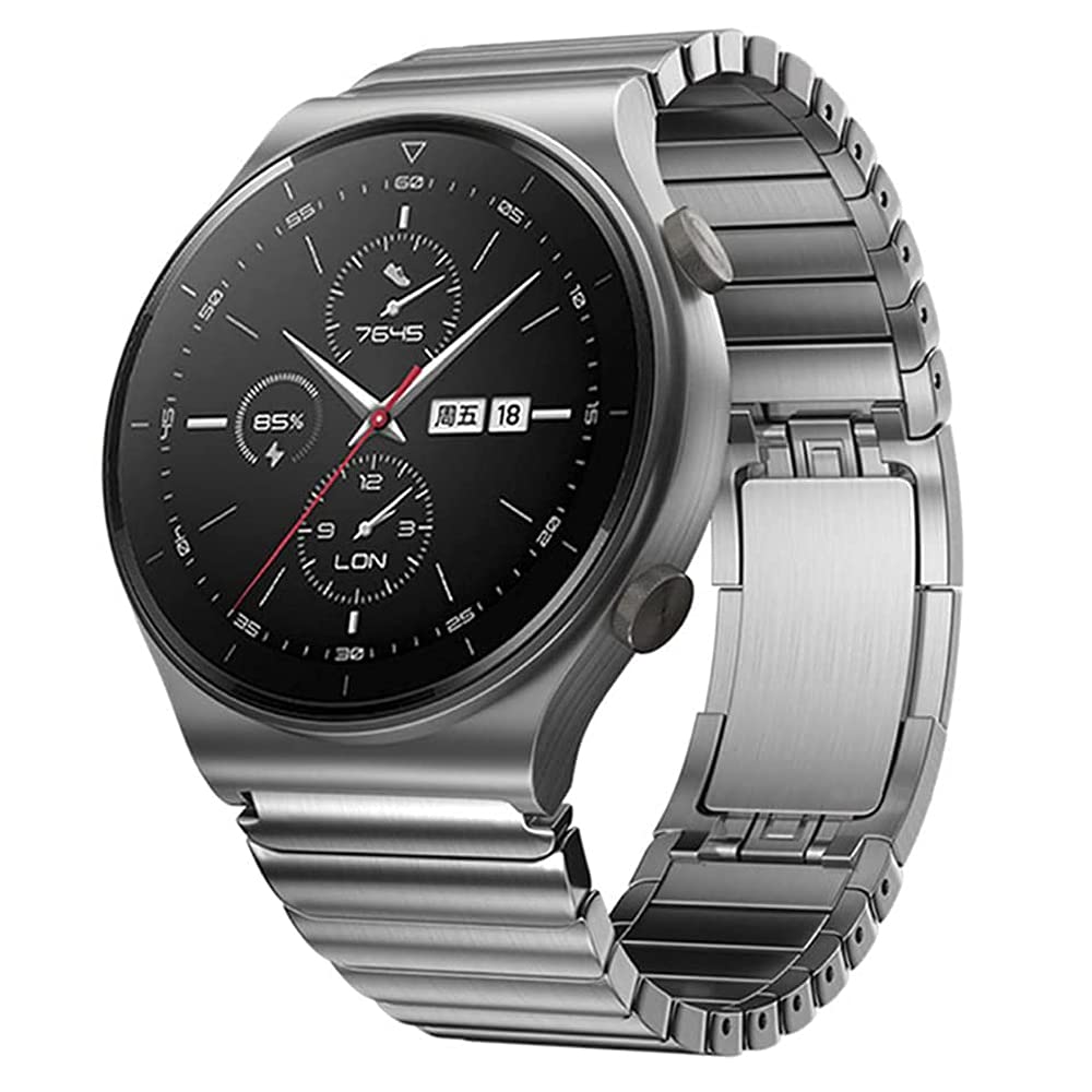 VeveXiao Strap Compatible with Huawei Watch GT 46mm/GT2 Pro/GT2 46mm, 22mm Stainless Steel Replacement Strap Compatible with Samsung Galaxy Watch 46mm/Galaxy watch 3 45mm/Gear S3 Metal Band