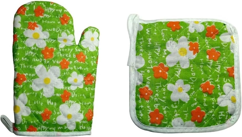 Gluck High Heat Protection Kitchen Gloves and Mask Set 2-Pieces
