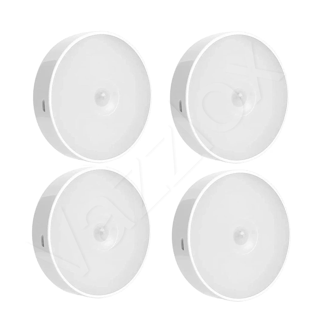 VazzLox Motion Sensor Light for Home (Pack of 2) with USB Charging Wireless Self Adhesive LED Body Induction Lamp Sensor Light for Wardrobe Lights with Sensor Night Light for Cupboard Stairs (Warm)
