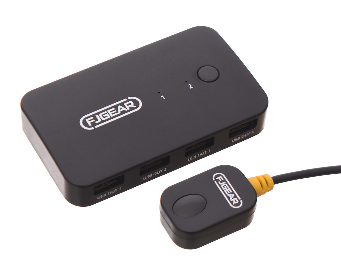 Fjgear FJ-U204 2 In 4 Out USB2.0 Sharing Switch Box And Practical For Multi Device - Black