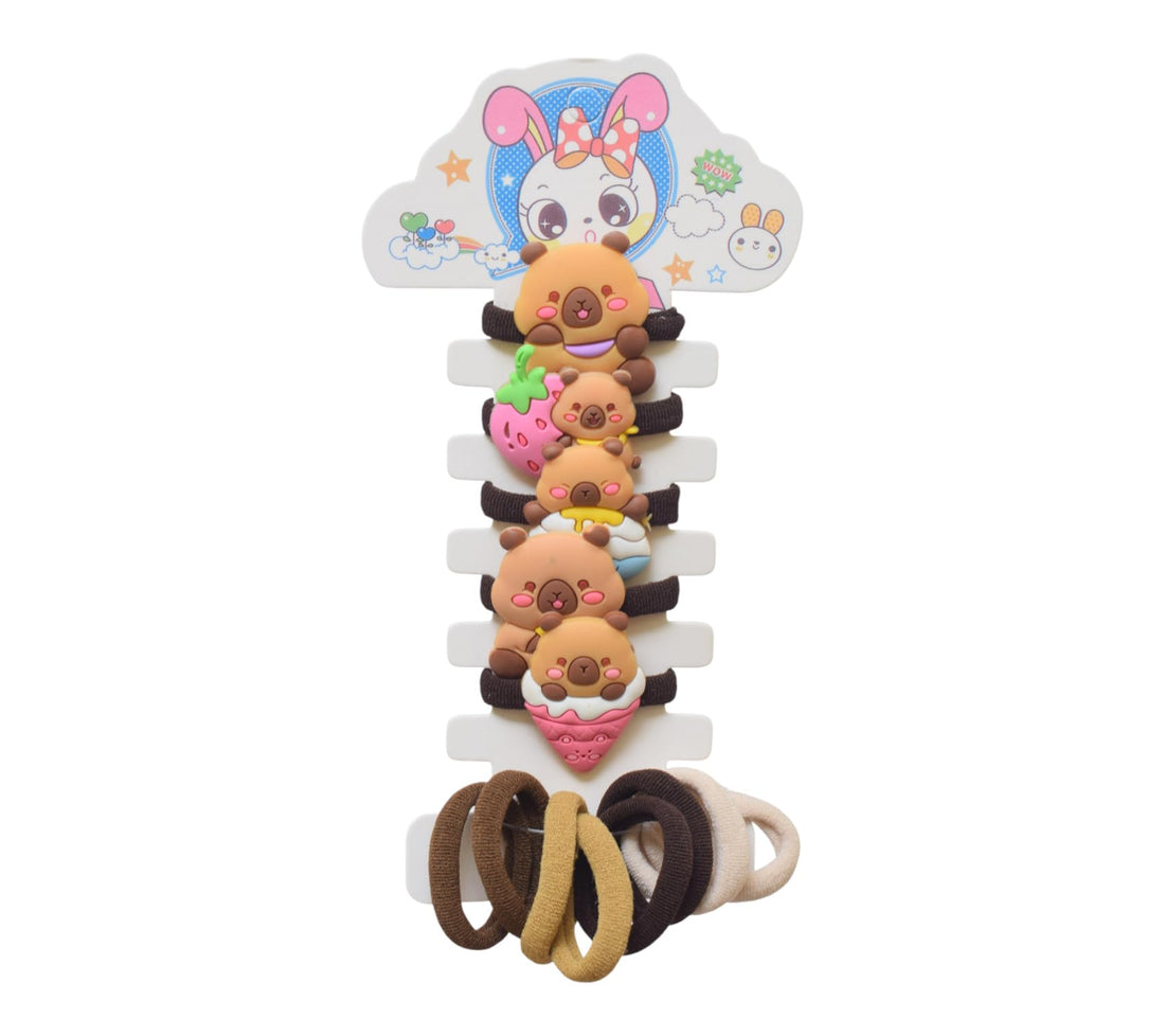 Daphne 13-Piece Girls' Cotton Hair Ties - Multicolor - 1877