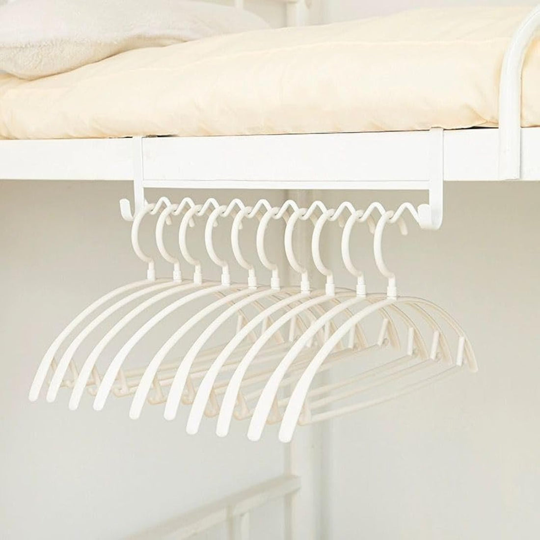 Iron Hanger Organizer and Hanging Multifunctional Hanging Clothes Hanger (White)