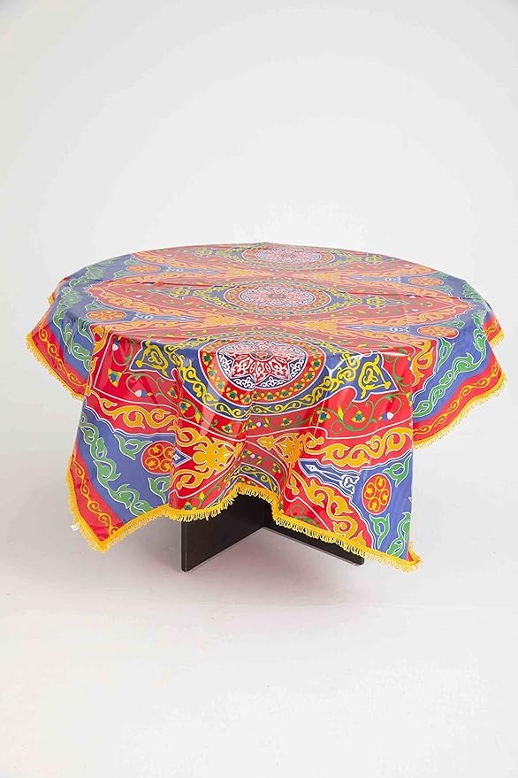 Ramadan Plastic Elegant Tablecloth 200 * 135 - Rectangle - Multi Color