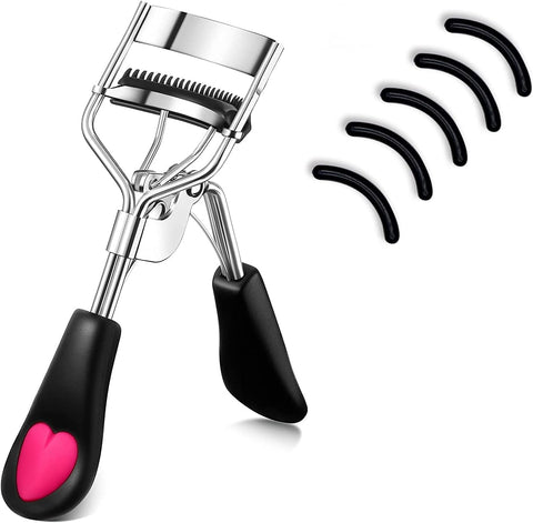 Professional Premium Eyelash Clips, Eyelash Curler for Women+ 6pcsRefill Pads Silicone, Professional Makeup Tweezers, Curling Eyelash Curler Tool Set-multicolor