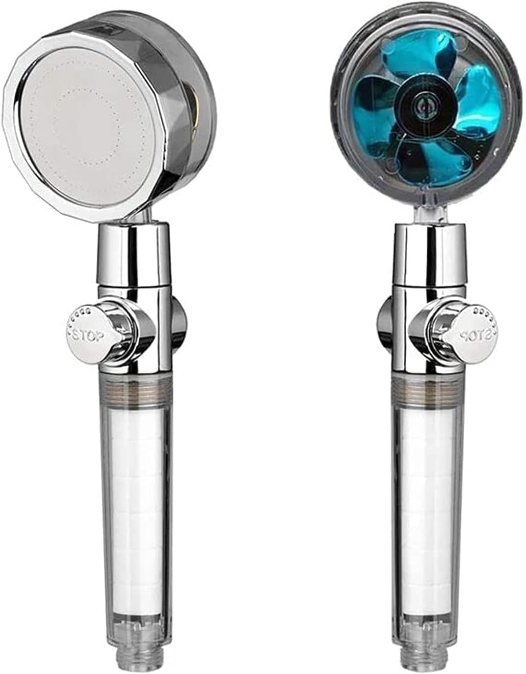 Luxury Shower Set – Modern Design for an Unparalleled Shower Experience (High Pressure Water Saving Shower Head with Rotating Water Saving Shower Head, Silver)