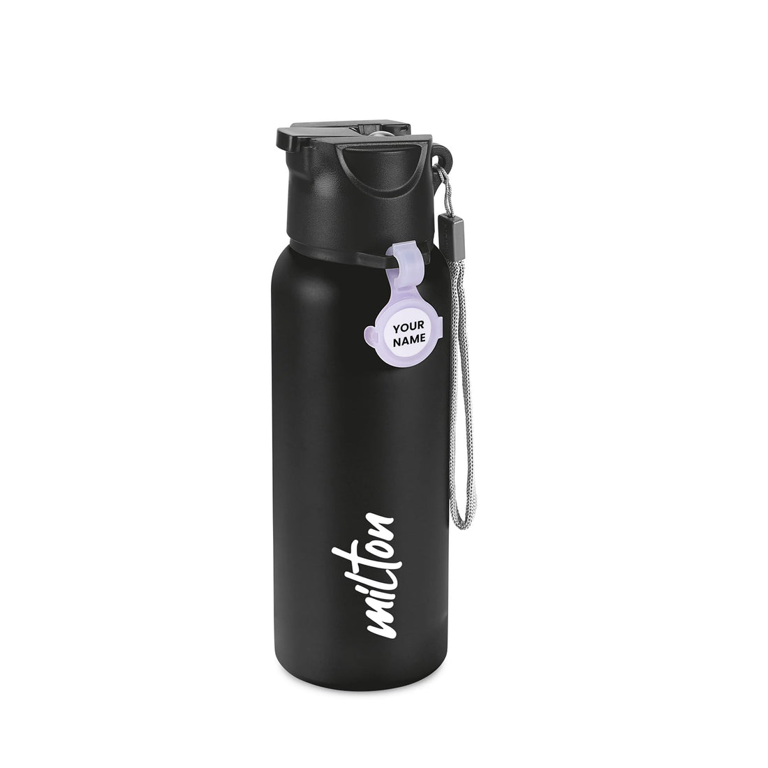 MILTON Sipstar 600 Stainless Steel Water Bottle with Sipper Lid, 560 ml, Black | Single walled | Leak Proof | Easy Grip | Easy to Carry | Gym Bottle | Home | Kitchen | Treking Bottle | Travel Bottle