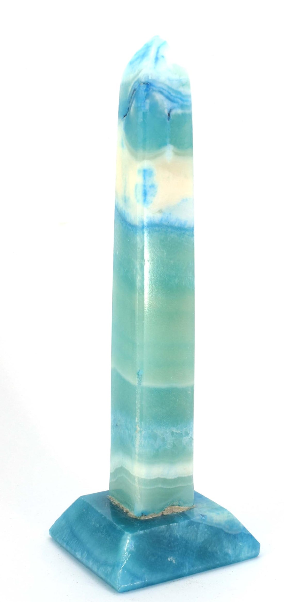 immatgar pharaonic Decorative Egyptian Alabaster Obelisk ancient Egyptian souvenirs gifts handmade Home decor Sculptures (Blue - 20 CM Height)