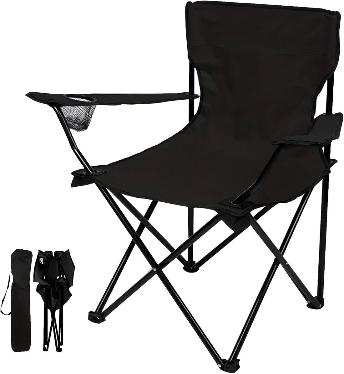 Camping,Include Portable Aluminum Camping Table,Foldable Camping Chair,Waterproof Camping Tent,Camping Canvas Hammock (Camping Chair - Black)
