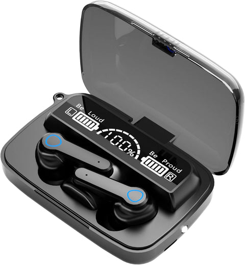 M19 Earbuds，Wireless Earbuds Bluetooth Headphones, HiFi Stereo Deep Bass, Bluetooth 5.3 Touch Control Headphones, Mini Ear Buds Mic in-Ear Headset IP7 Waterproof LED Display for iPhone and Android
