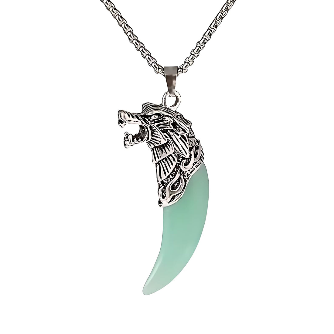 Necklace Wolf Teeth for Women Men Wolf Totem Amulet Luminous -Glow in The Dark
