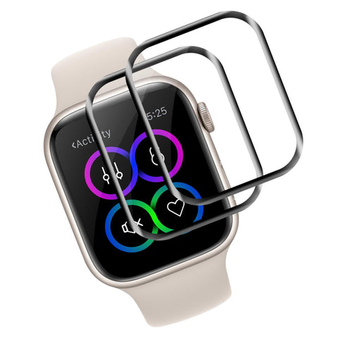 Carantee 2 Pieces Tempered Glass for Apple Watch Series 7/8/9 45 mm, Resistant Screen Protector, Bubble-Free High Definition Glass Protection Compatible with Apple Watch 45 mm