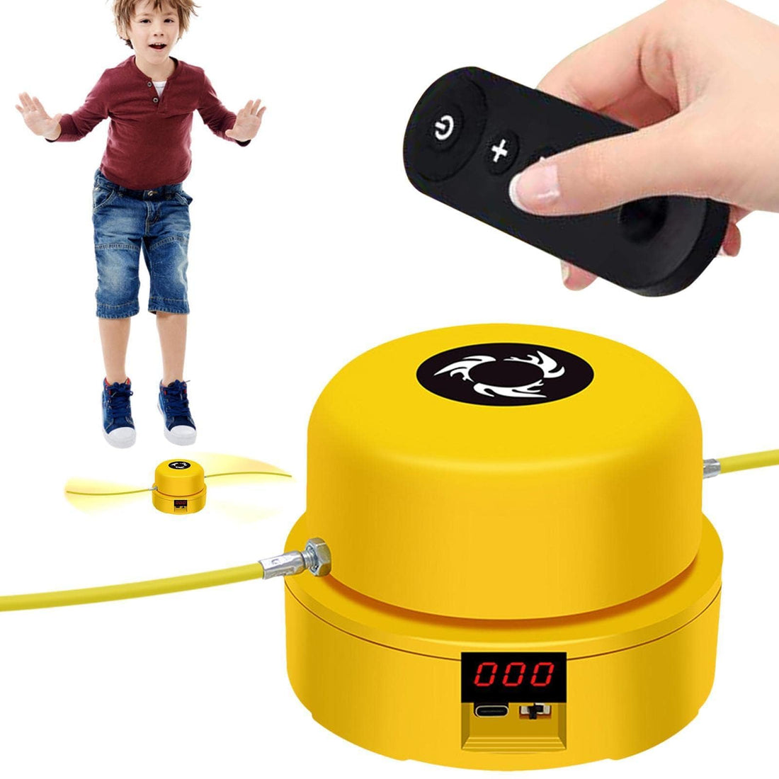Electronic Fitness Jump Rope, Multiplayer Rope Skipping Machine, Portable Motorized Rope Skipping Hopper Game, Having Fun Exercising Smart Jump Rope Equipped with Jump Counter