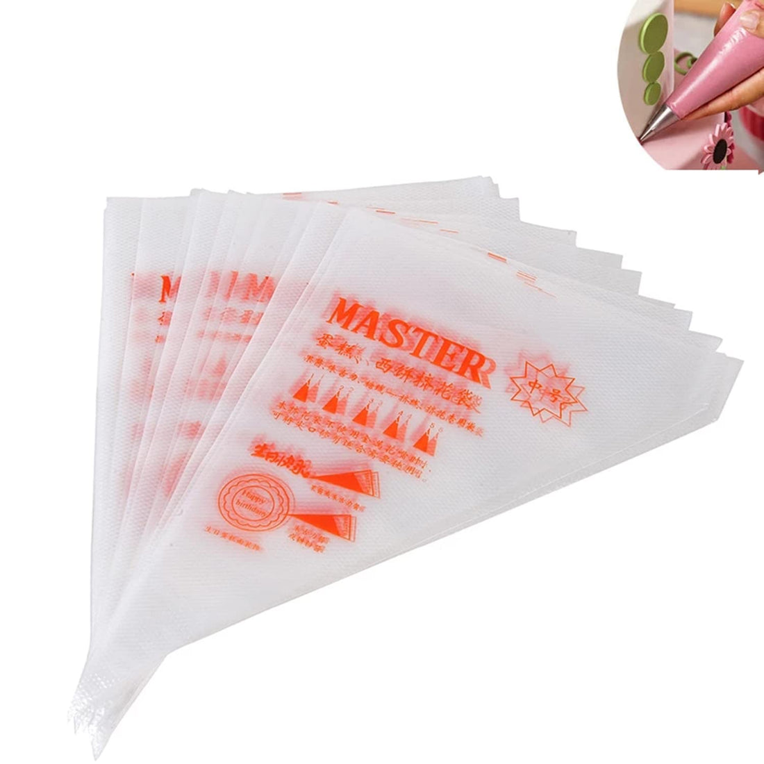 Arabest 100Pcs Ice Fountain Soft Candy Cake Decoration Tools Baking Decoration Bag Disposable Pipe Bag