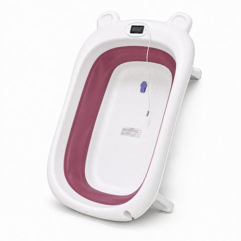 Fantastic-Kids-Toys Foldable Baby Bathtub with Digital Temperature Display Newborn Bathtub Non-Slip Design Space Saving Easy Storage for Travel Home Code 6688