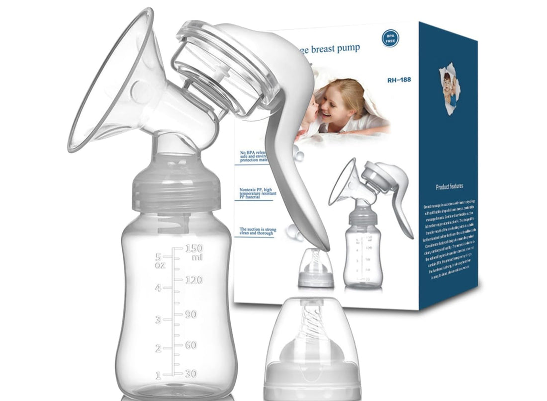 Manual Breast Pump Light Weight and Easy Breast Sucking with one Hand - 150ml Baby Feeding Breast Pump