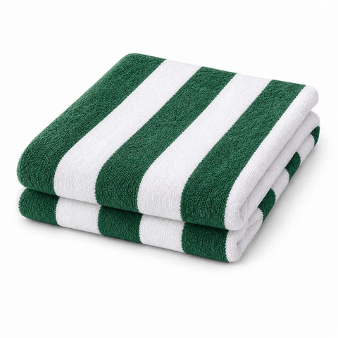 1 Piece Velour Premium Bath Towel Set | 600 GSM | 95x180 cm | 100% Egyptian Cotton | Luxury High-End Soft Towel | Suitable Bath, Beach, Pool, Body Wrap, and Spa Use | White & Green