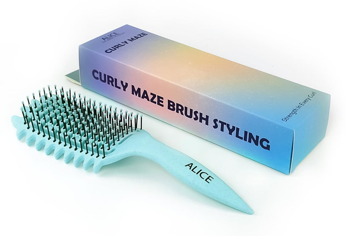 Alice - Curly Maze Brush, For Curly Hair Brush Styling, Wet & Dry Detangler Hair Brush, The Essential Tool For Shaping & Styling Your Curls, Achieve Perfectly Defined (Mint Green)