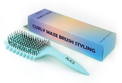 Alice - Curly Maze Brush, For Curly Hair Brush Styling, Wet & Dry Detangler Hair Brush, The Essential Tool For Shaping & Styling Your Curls, Achieve Perfectly Defined (Mint Green)