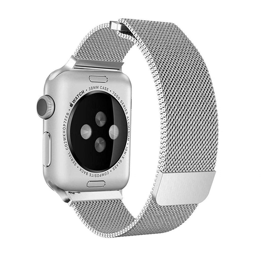 Generic 38mm Band for Apple Watch Compatible Stainless Steel Replacement Mesh Strap Bracelet for iWatch Series 1 Series 2 Series 3 Series 4 with Magnetic Closure Clasp 38mm, 2724740258504
