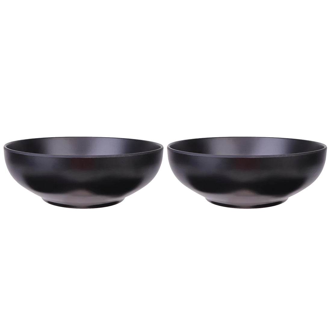 Melamine Bowls, Large Black Serving Bowls, Durable Mixing Bowls, Healthy Japanese Style Melamine Bowl, Japanese Ramen Bowl, Round Melamine Ramen Bowl, Noodle Soup Bowl (2 Large Size)