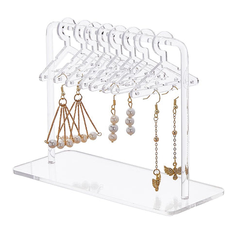 BEST MEDIA Acrylic Earring Display Stand Organizer with 16 Hangers, a Transparent Hanging Jewelry Holder for women and girls- Modern - 1 Piece - Transparent