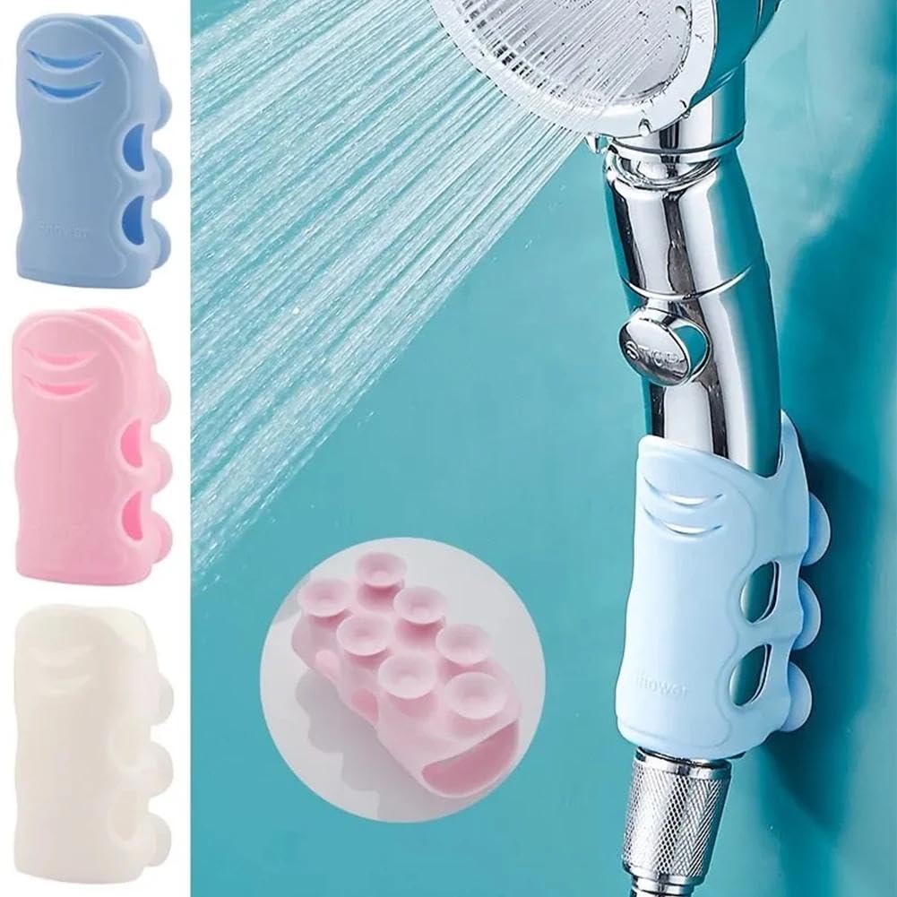 Set of 3 Silicone Shower Holders for Handheld Shower - Suction Shower Head Holders with Random Colors, Get It Now by Amazin