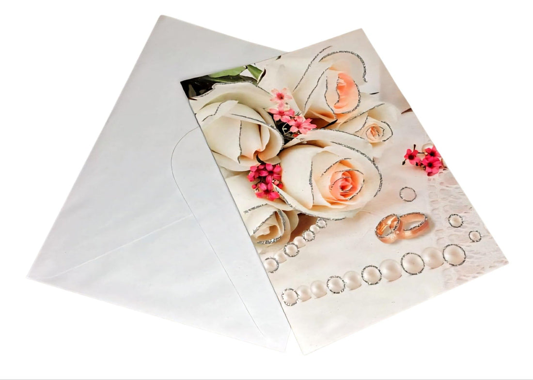 Message from the Heart .Elegant Romantic Gift Card with Envelope, Translate Your Most Beautiful Feelings in Words, Valentine Gift