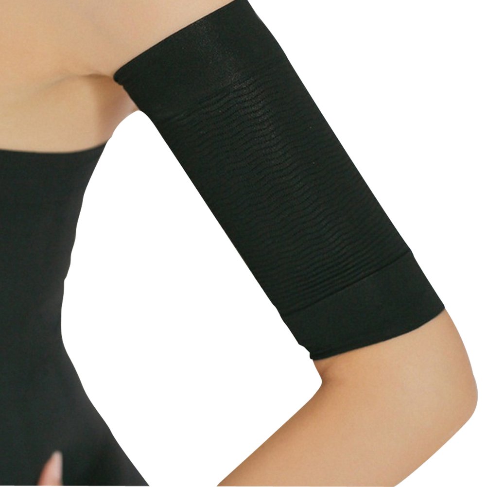 Supvox 1 pair of slimming compression arm shaper burning fat weight loss arm shaper fat buster from cellulite slimming wrap for women (black)