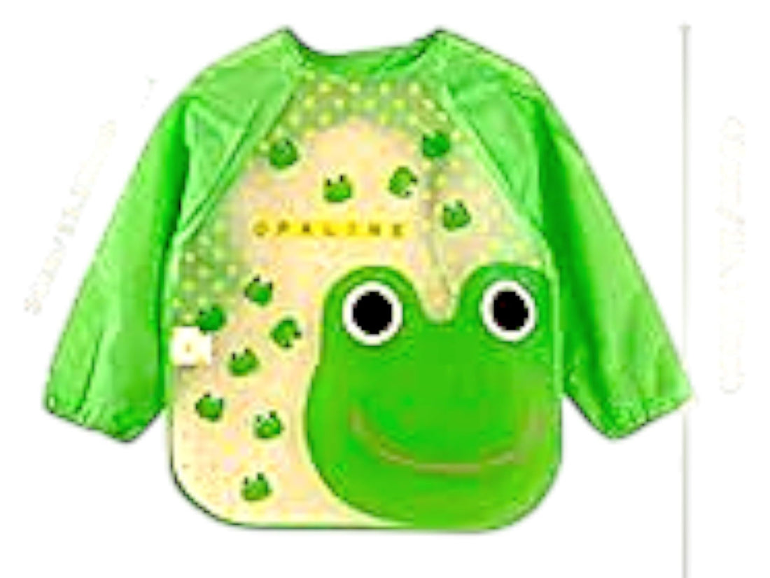 FOK Full Sleeves Washable Waterproof Feeding Bib for Babies and Kids - Random Color