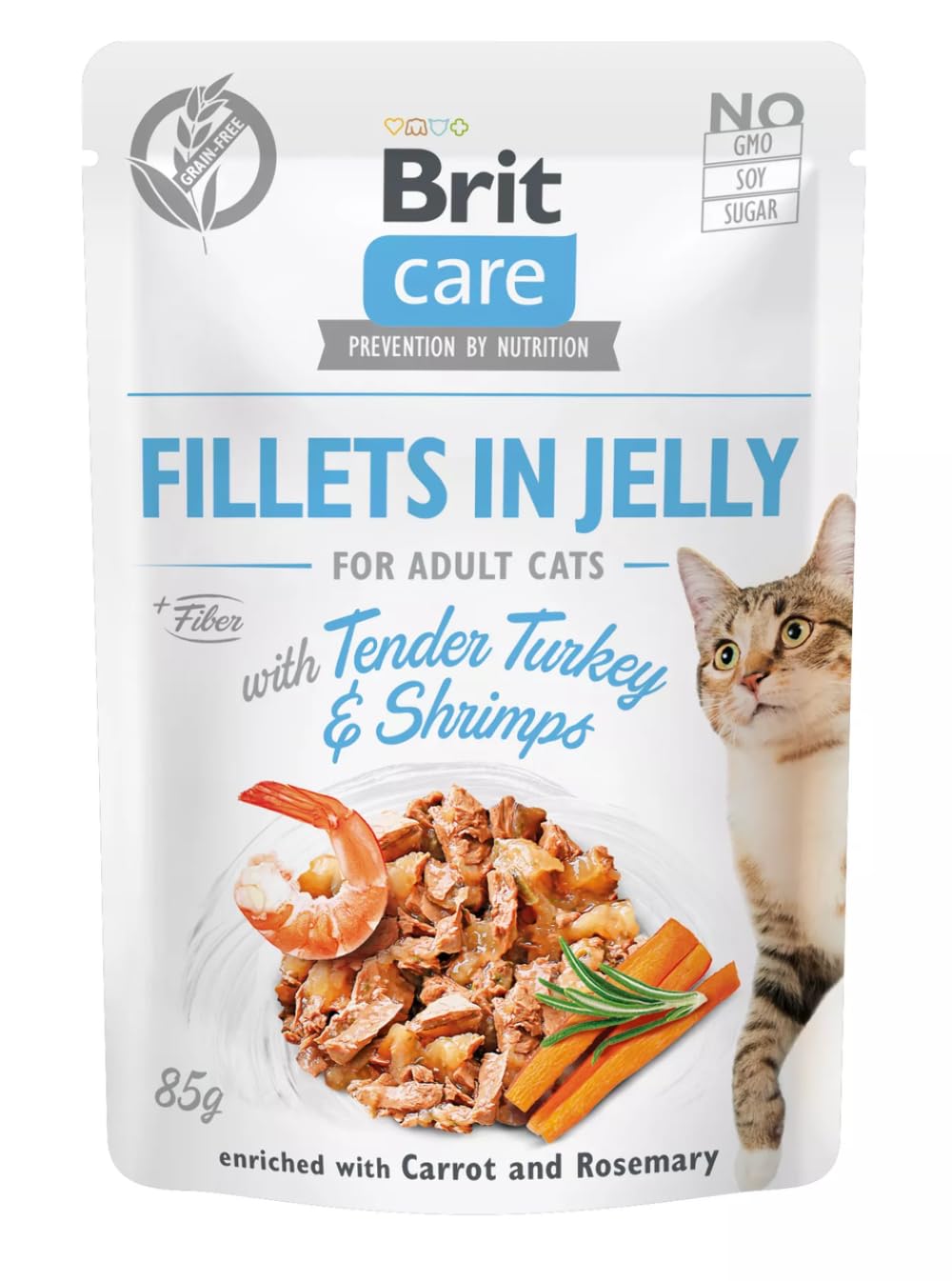 Brit Care Filet in Jelly Cat Food with Turkey and Shrimp, 85g