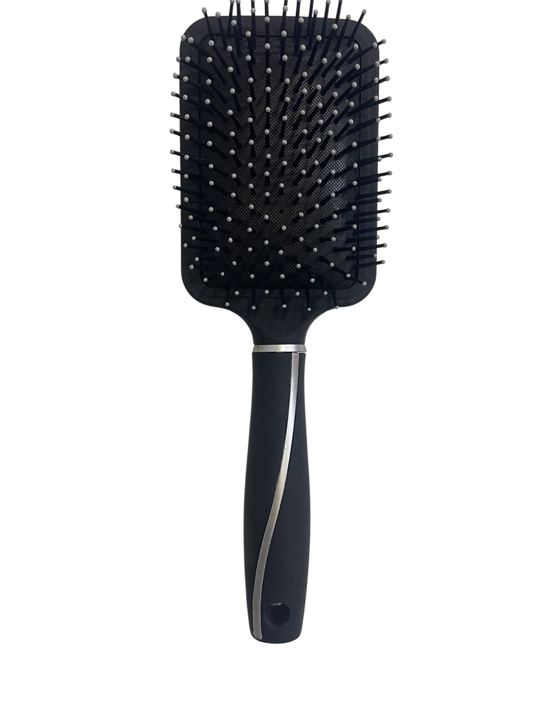 Bisha Pish-210-2474 Plastic Rectangular Cushion Paddle Hair Brush - Black