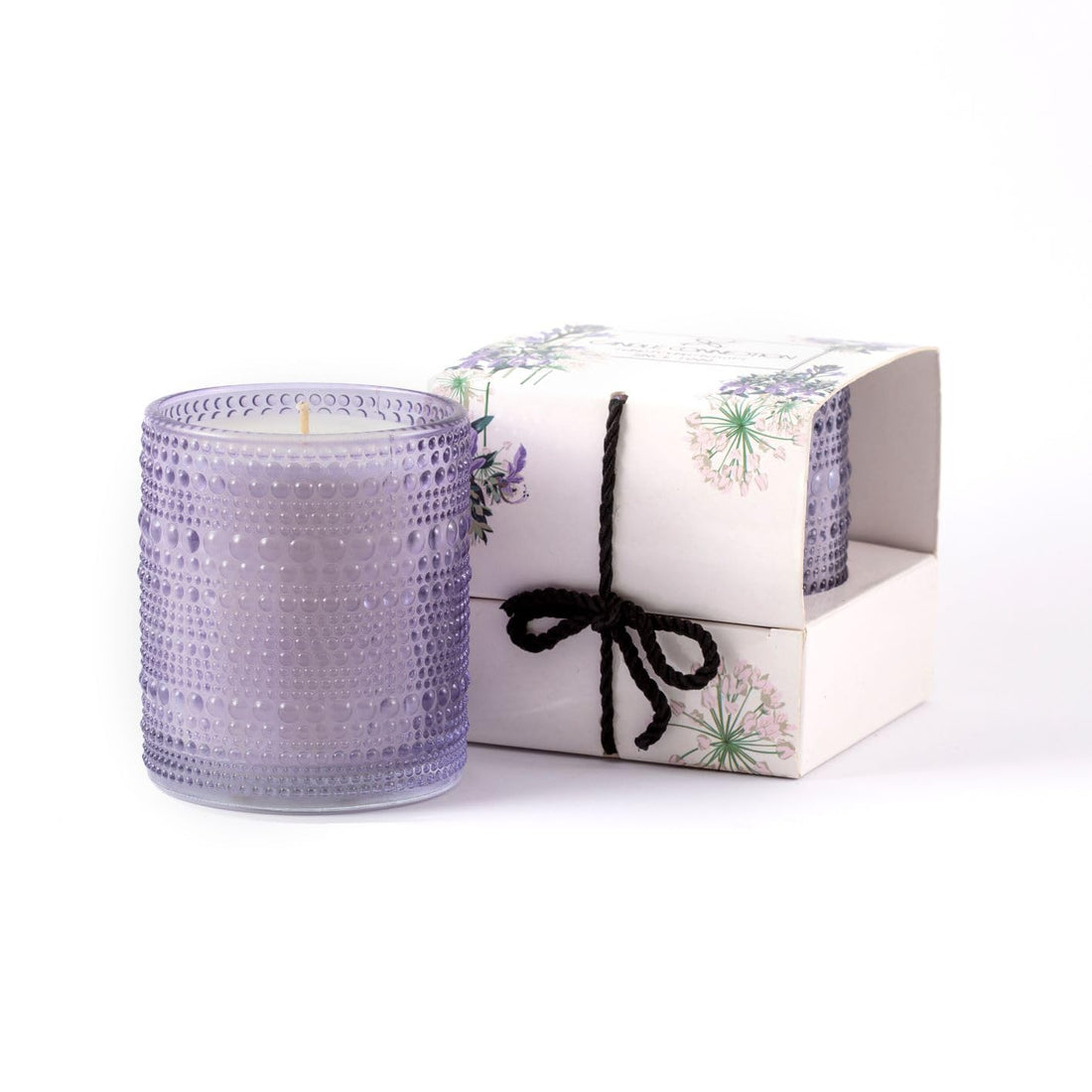 Scented Candles Orchid & Jojoba Scent Pebbled Glass Candle with Gift Box, 10 cm Height x 8.6 cm Diameter Size, Violet