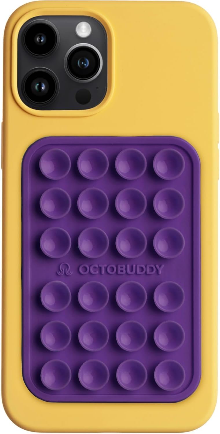 Fekra Silicone Suction Phone Case Mount, Silicon Adhesive Smartphones Stand Sticky, Hands-Free Phone Accessories Holder for Selfies and Videos (purple)