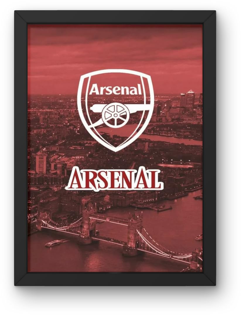 Football Club Wall Art Print, Black Frame, 30x40 cm, London Cityscape Design
