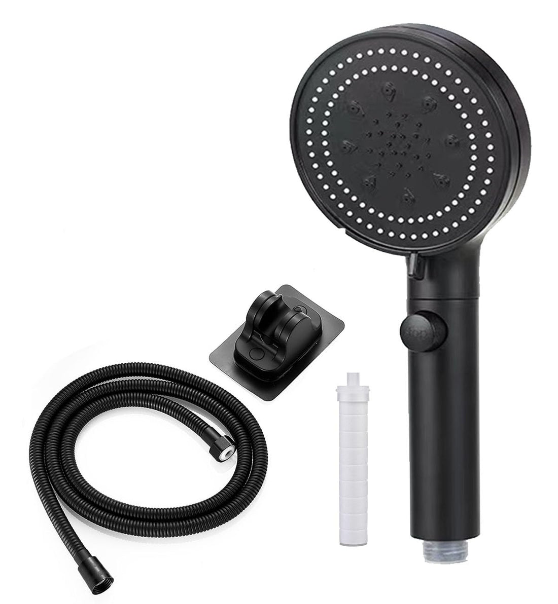 Filtered Shower Head with Handheld, High Pressure 5 Spray Mode Showerhead with Filters, Water Softener Filters Beads for Hard Water - Remove Chlorine - Reduces Dry Itchy Skin (Matte Black-2)