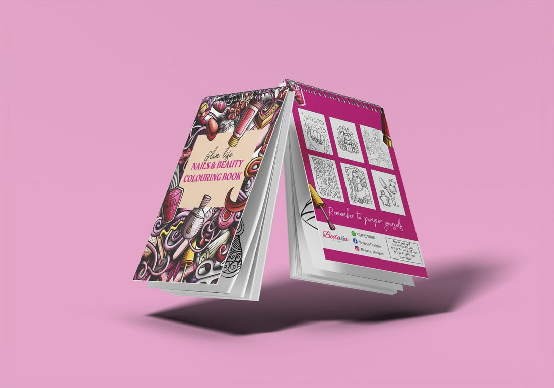Nails & Beauty Coloring Book - A5 Size Top Wired - Bedaya designs