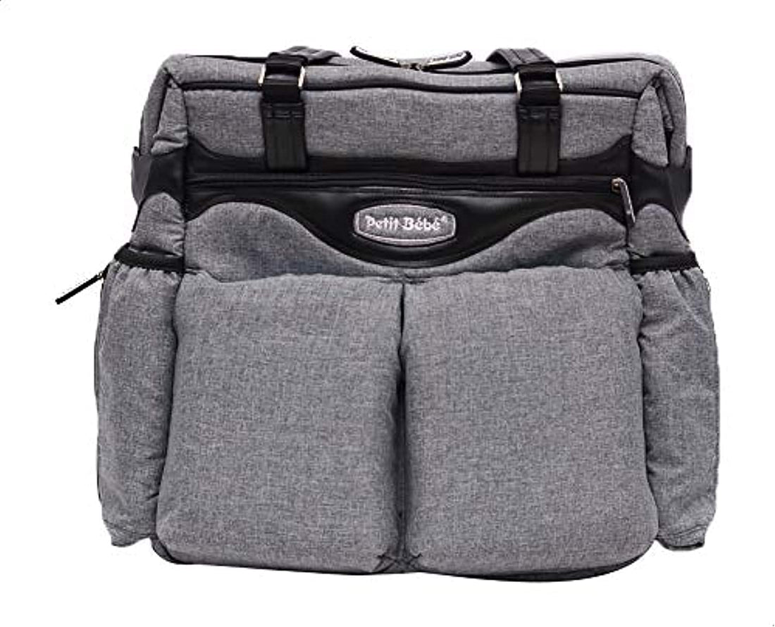 Petit Bebe Diaper bag Premium - Gray*Black