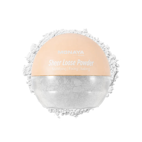 Monaya LP003 Sheer Loose Powder – Ultra-Fine Lightweight Setting Powder, Natural Soft-Matte Finish, Oil Control, Vegan & Cruelty-Free (OSL-LP003-LP101)